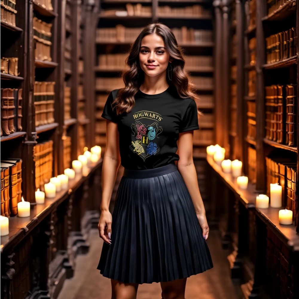 🌻5/$30🌻 HARRY POTTER Hogwarts Gold Foil Crested T-Shirt
